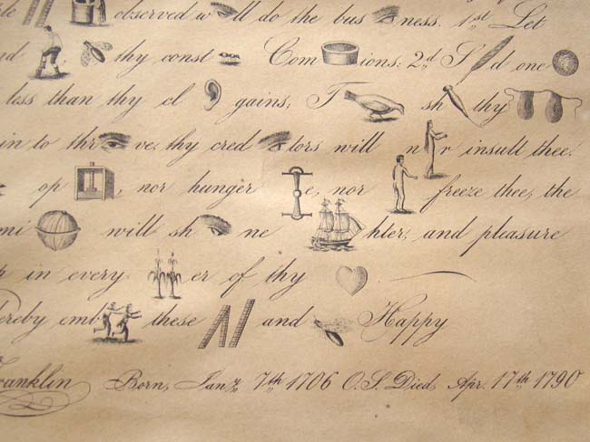 Ben Franklin: "The Art of Making Money Plenty in Every Man's Pocket" printed by Nathanial Currier circa 1880 — image 4
